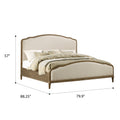 Ludin Brown King Upholstered Bed King Brown Foam Solid Wood