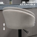 Homcom Adjustable Swivel Bar Stools Set Of 2, Linen Touch Fabric, Beige Beige Polyester