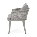Pebble Chair Grey Pe Rattan Iron Waterproof Fabric