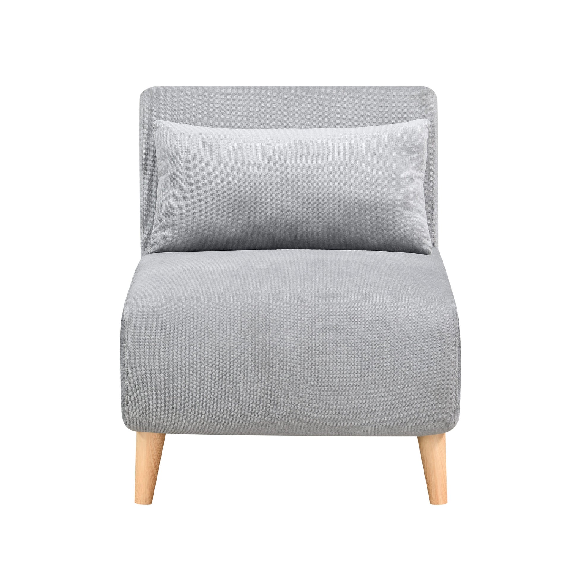 1Pc Sofa Futon Convertible Sleeper Modern Sleek Active Reclining Chair Chaise Sleeper Day Bed Stylish Contemporary Accent Chair Grey Grey Contemporary,Modern Wood