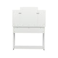 Modern Dressing Table With 2 Drawers, 4 Open Shelves Rectangular Makeup Table With Mirror, 10 Lamp Bulb,42.52*15.75* 52.76Inch,For Bedroom White Particle Board Mdf