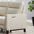 Ashby Power Headrest Zero Gravity Reclining Loveseat Beige Memory Foam Genuine Leather