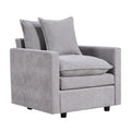 Chenille Fabric Comfy Deep Single Seat Sofa Upholstered Reading Armchair Living Room Gray Wood Foam Chenille 1 Seat