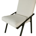 Black Metal Base Contemporary Side Chairs Set Of 2Pc, Cream Fabric Upholstered Dining Furniture Black Cream Dining Room Contemporary,Modern Side Chair Set Of 2 Metal