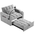 Convertible Sleeper Chair Sofa Bed Adjustable Pull Out Sleeper Chair Bed Multi Pockets Folding Sofa Bed For Living Room Bedroom Small Space,3 In 1 Sofa Bed Grey Velvet Wood Soft Tufted Back Heavy Duty American Design,American Traditional Square Arms