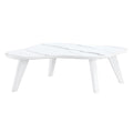 Modern Minimalist White Imitation Marble Tabletop Coffee Table. Solid Wood Spray Painted Desk Legs, Cloud Shape To Give You A Experience, Computer Desk. Suitable For Dining And Living Rooms. White Mdf