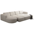 104.32*70.86 Modular Sectional Sofa Sleeper Couch, Sectional Sofa With Chaise And Ottoman, Convertible U Shaped Modular Sofa Set. Compressed Sponge, White. Combo A B C D White Primary Living Space Soft Minimalist,Modern Foam Spring 5 Seat