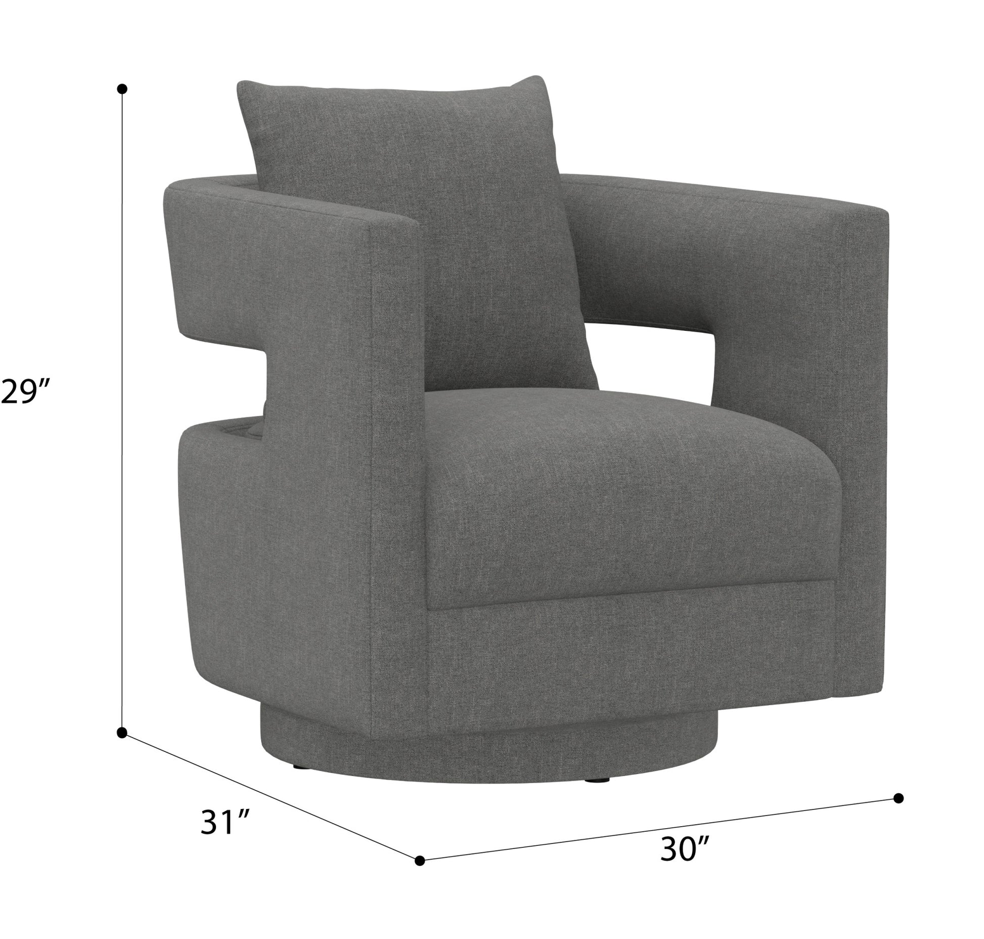 Supe Gray Swivel Chair Gray Foam Engineered Wood