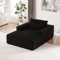 75 Inch Corduroy Sponge Sofa Lounge Chair,No Assembly Required,Fluffy Modern Sleeper Chair For Indoor Living Room Bedroom Black Foam Corduroy 1 Seat