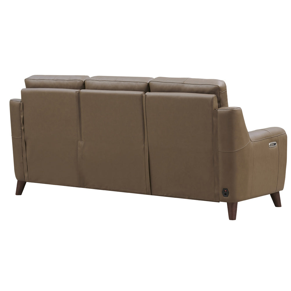 Torino Power Headrest Top Grain Leather Zero Gravity Reclining Sofa Brown Genuine Leather Wood Primary Living Space Medium Firm Tight Back Mid Century Modern Eucalyptus Pillow Top Arms Memory Foam Leather 3 Seat