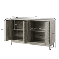 Modern Style Buffet Cabinet,Sideboard Buffet Cabinet With Storage,Storage Cabinet With 4 Diamond Shaped Relief Doors For Living Room,Dining Room,Entryway,Hallway,Kitchen,Grey Gray Gray Dining Room