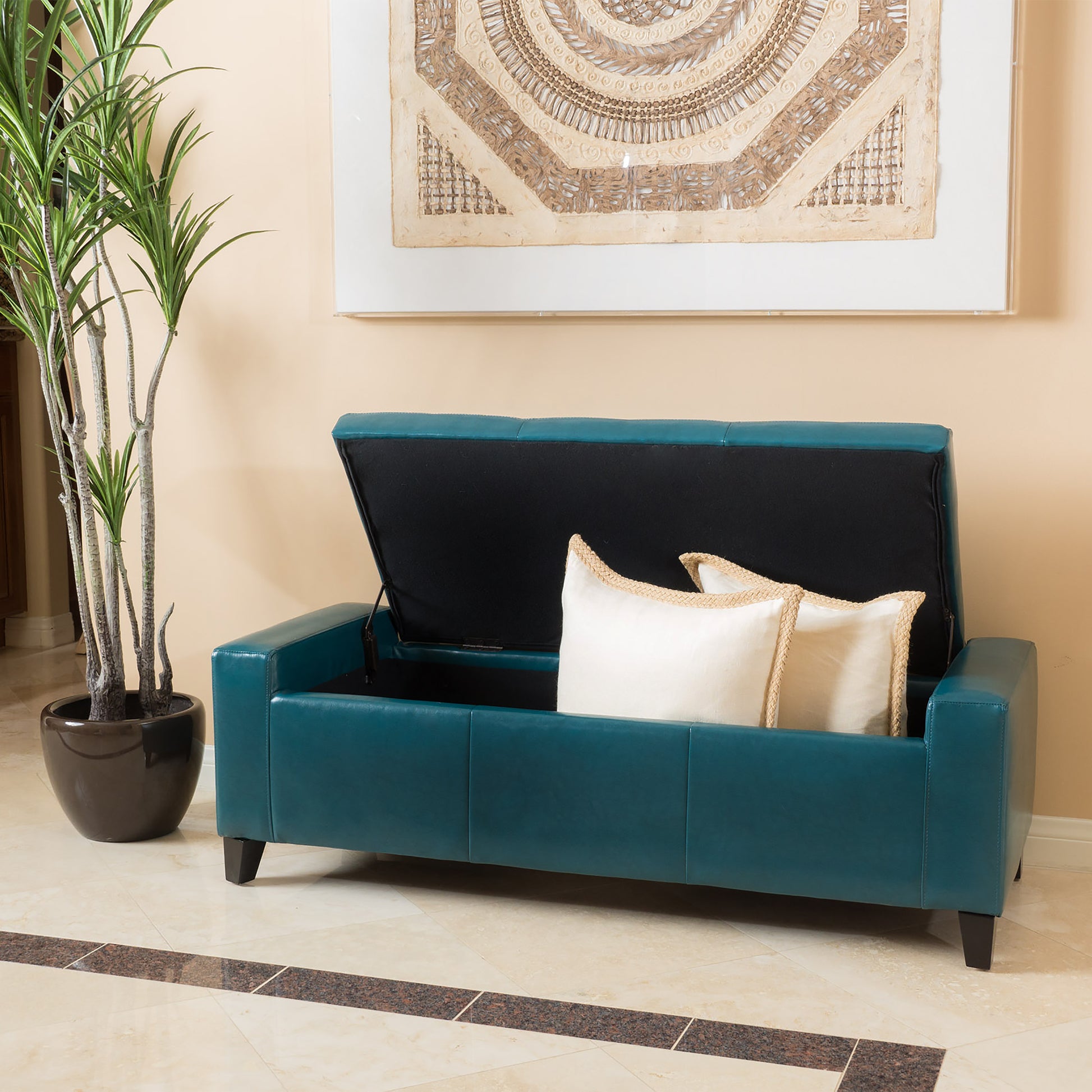 Guernsey Ottoman Teal Pu