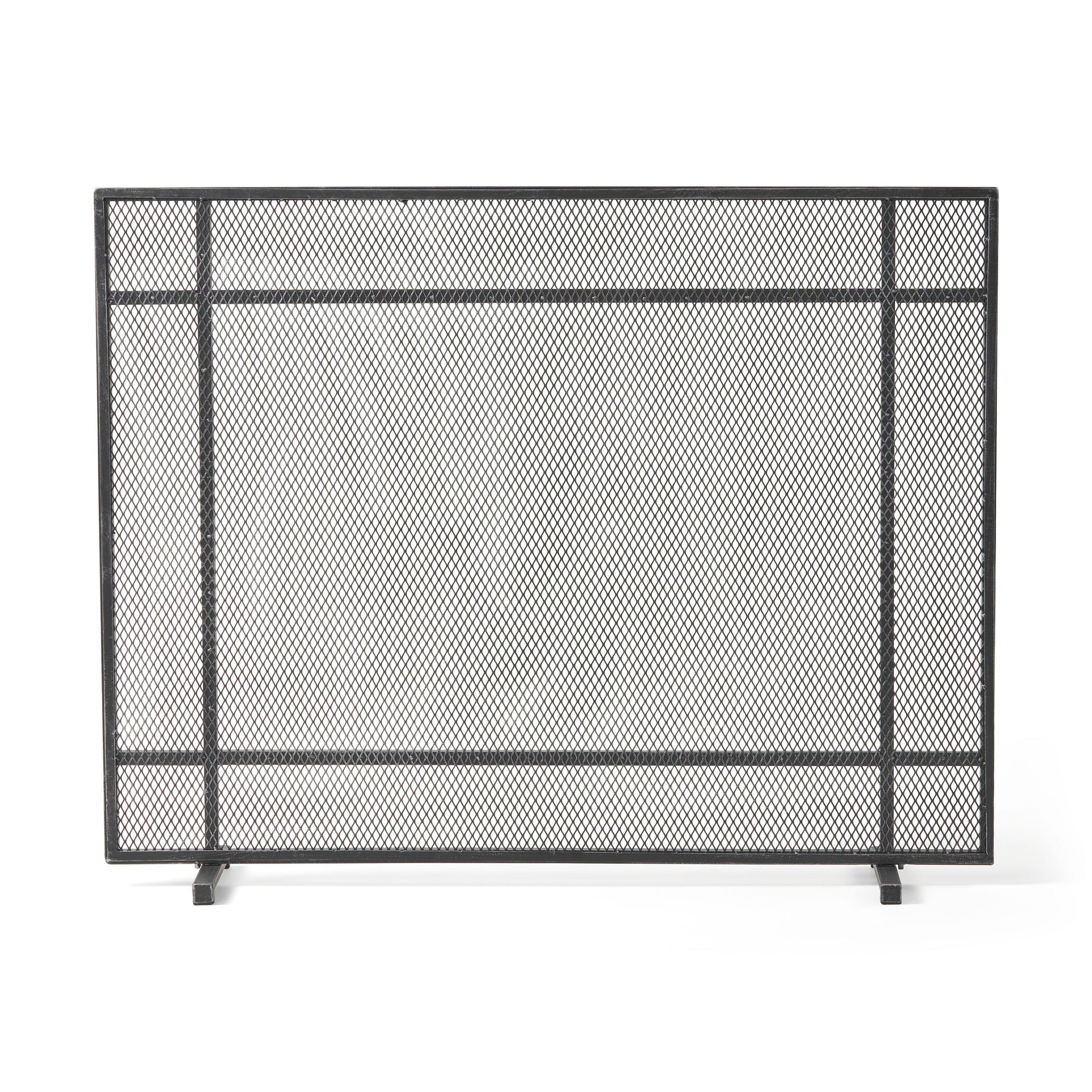 Fire Screen Black Silver Iron