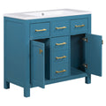 36'' Bathroon Vanity With Resin Sink Combo Set,Modern Freestanding Single Bathroom Cabinet With 4 Drawers & 2 Cabinets,Storage Cabinet For Bathroom, Solid Wood Frame Vanity Set Same As Sw000130Aac