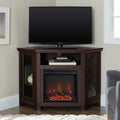 Classic Glass Door Fireplace Tv Stand For Tvs Up To 55