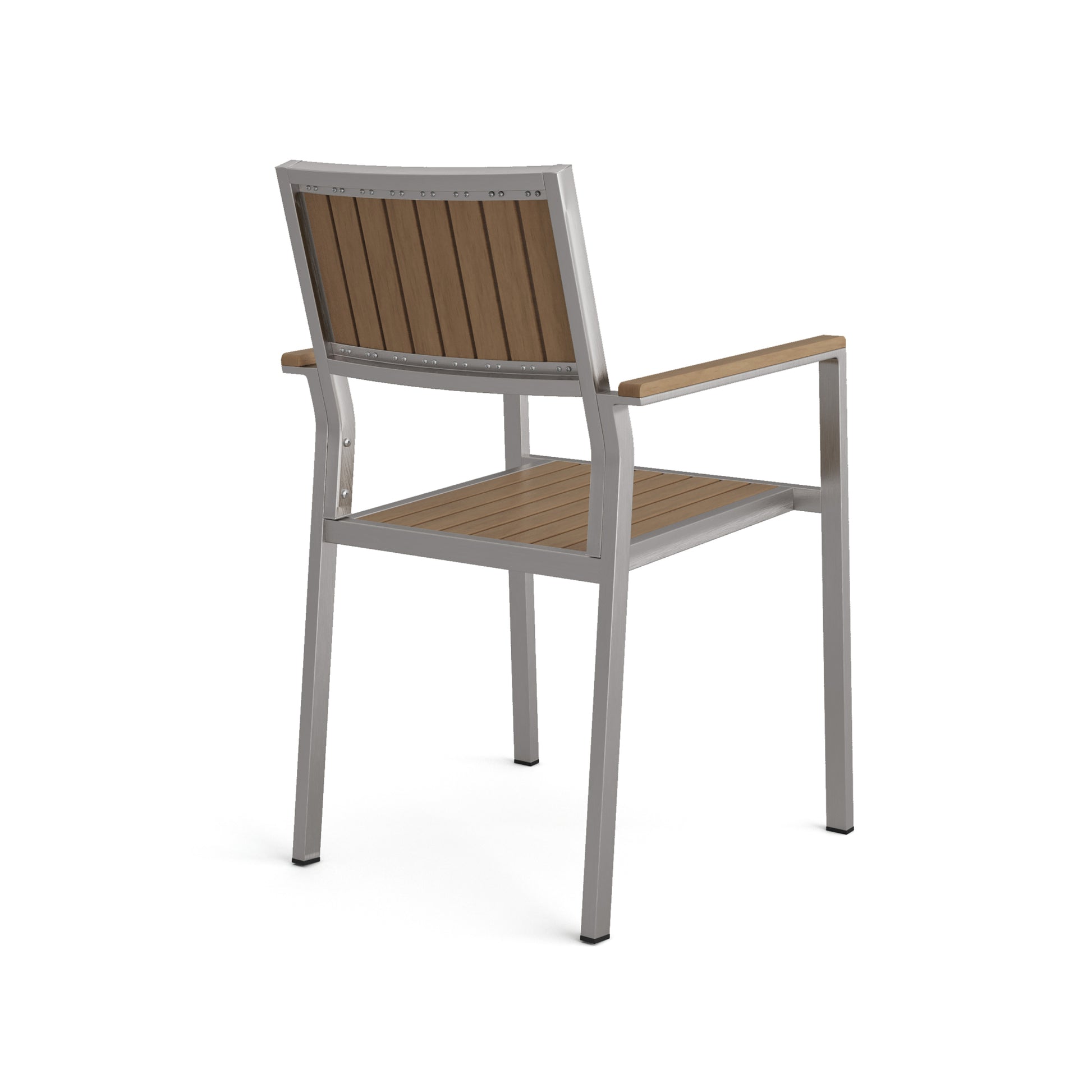 Cape Coral Aluminum With Wood Dining Chair Set Of 2 Natural Aluminum