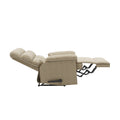The Granada Recliner In Khaki Khaki Manual Handle Wood Handle Foam Microsuede,Polyester