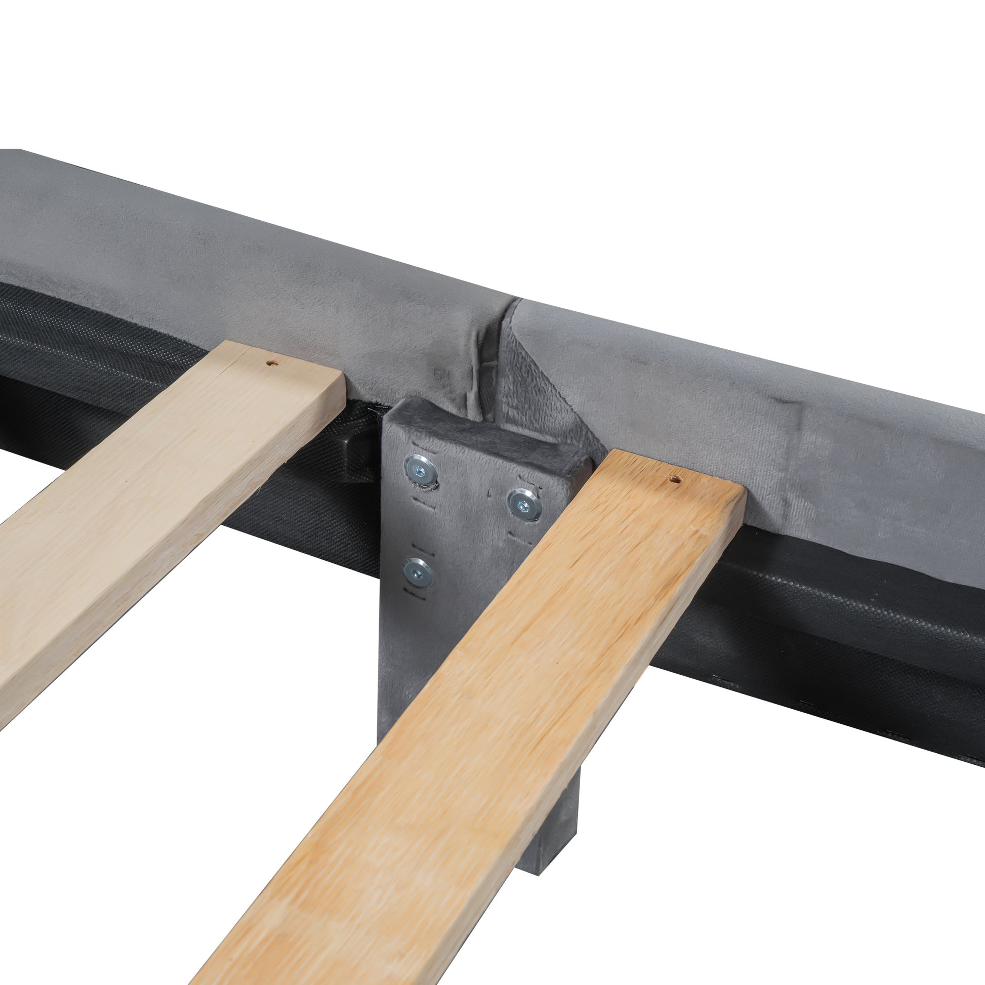 Twin Size Upholstered Platform Bed With Cloud Shaped Headboard, Gray Box Spring Not Required Twin Gray Bedroom Polyester Upholstered