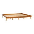 Mid Century Modern Solid Wood King Platform Bed Frame Caramel Caramel Pine