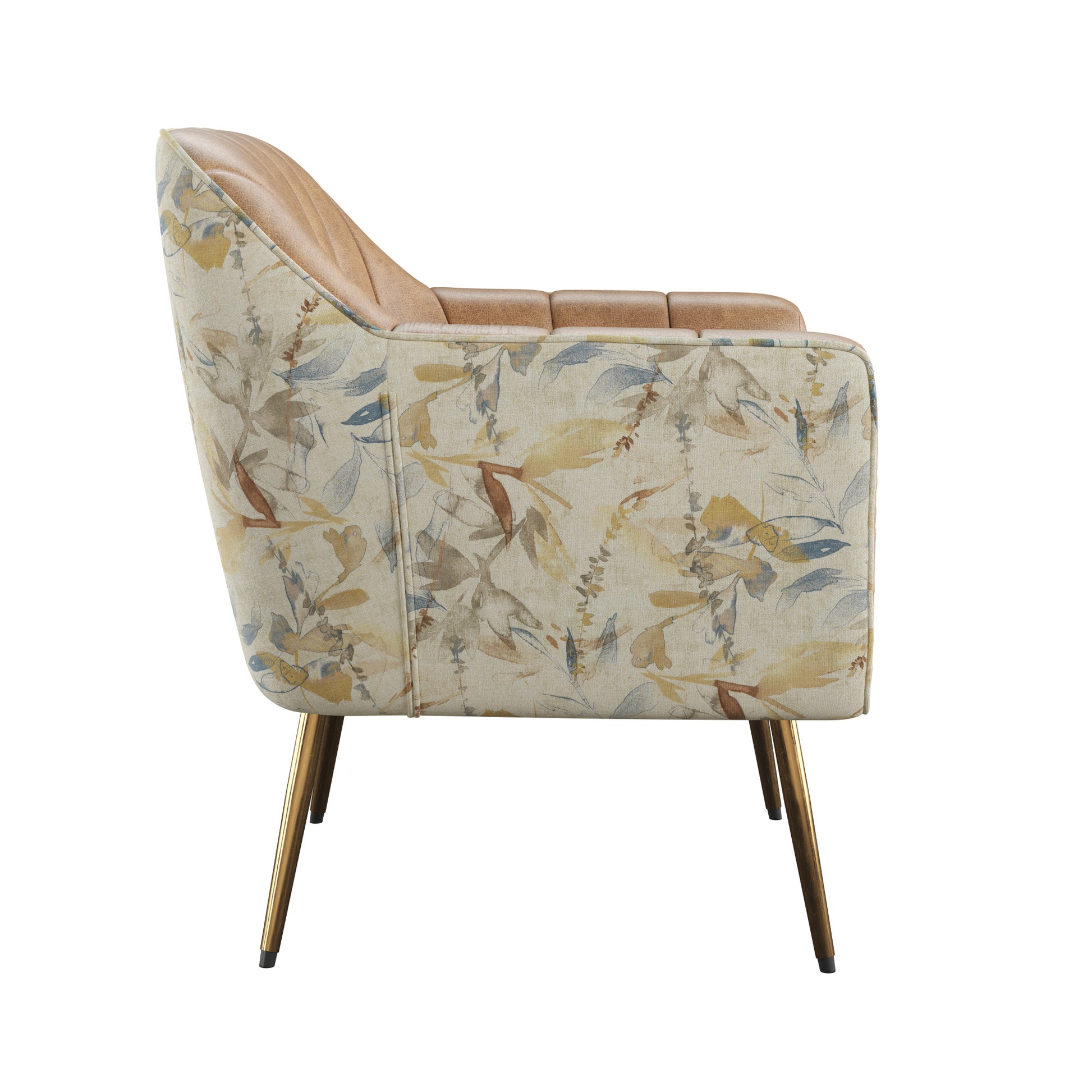 Rose Brown Accent Chair Brown Foam Solid Wood