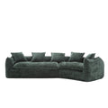 Modular Sectional Sofa, U Shaped Couch With Sofa For Five & Pillows, Modern Minimalist Chenille Fabric Large Comfy Cloud Sofas, Living Room Furniture Sets Emerald Chenille 5 Seat