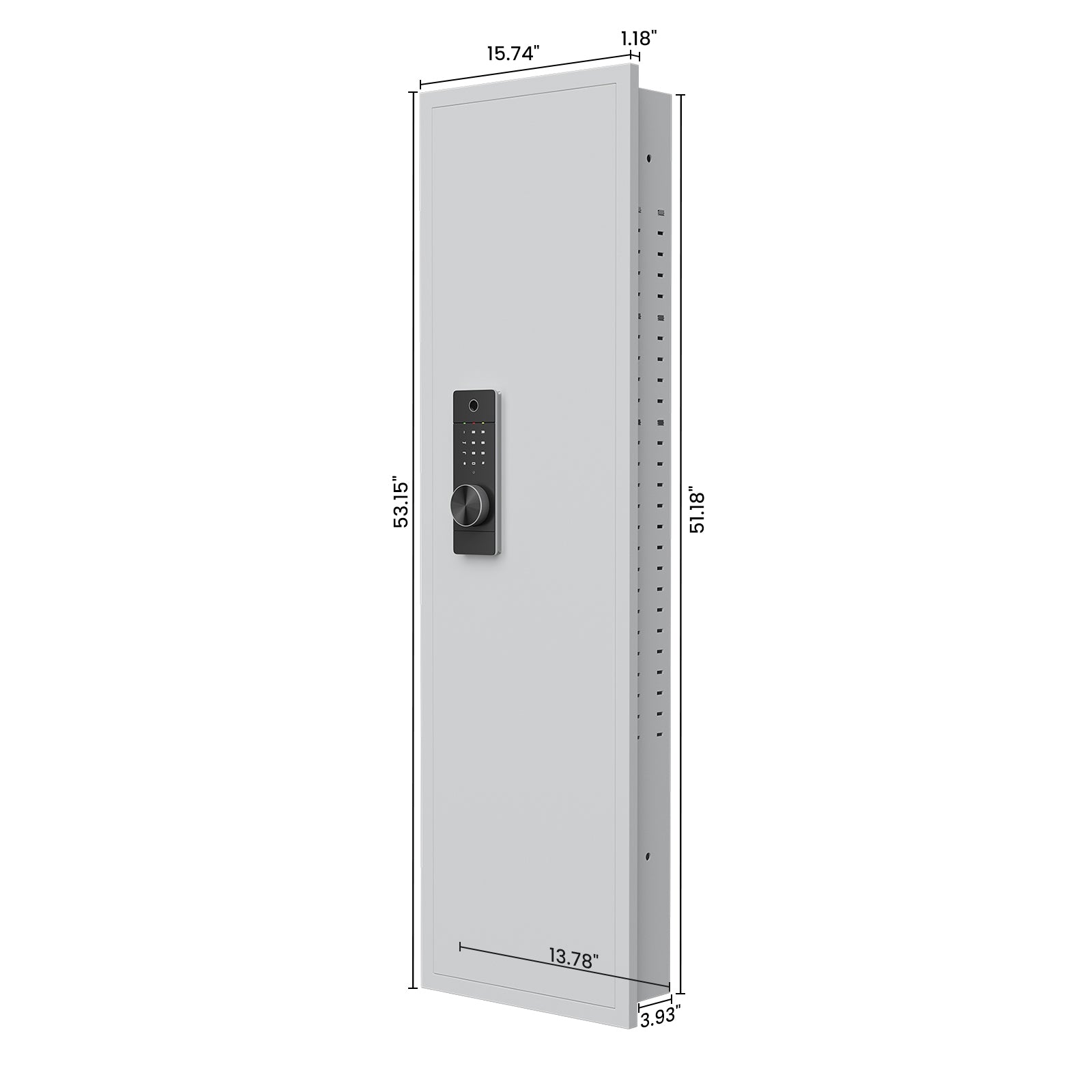 Fingerprint Touch Panel In Wall Safe,Hidden Wall Safe For Rifles And Pistols With Adjustable Shelves,Assembled Storege Safe For Firearm And Valuables White Fingerprint White Steel