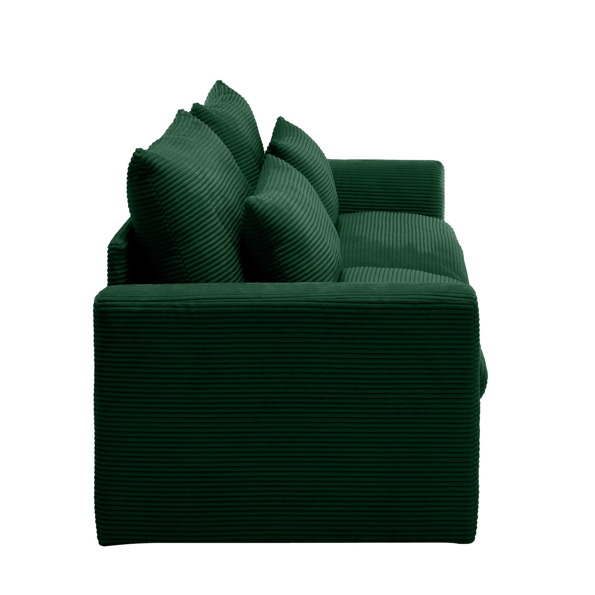Modern Sofa 2 Seater Corduroy Fabric Sofa With Armrests For Apartment Living Room, Green Green Corduroy 2 Seat