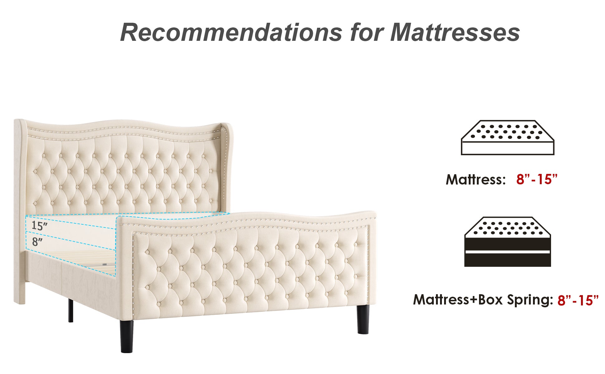 Lift Up Velvet Beige Queen Size Bed Box Spring Not Required Queen Beige Wood Light Brown Bedroom American Design Poplar Slat Beds Foam Velvet Upholstered