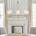 6 Light Chandelier With Fabric Drum Shades Antique Gold See Below Antique Gold Iron