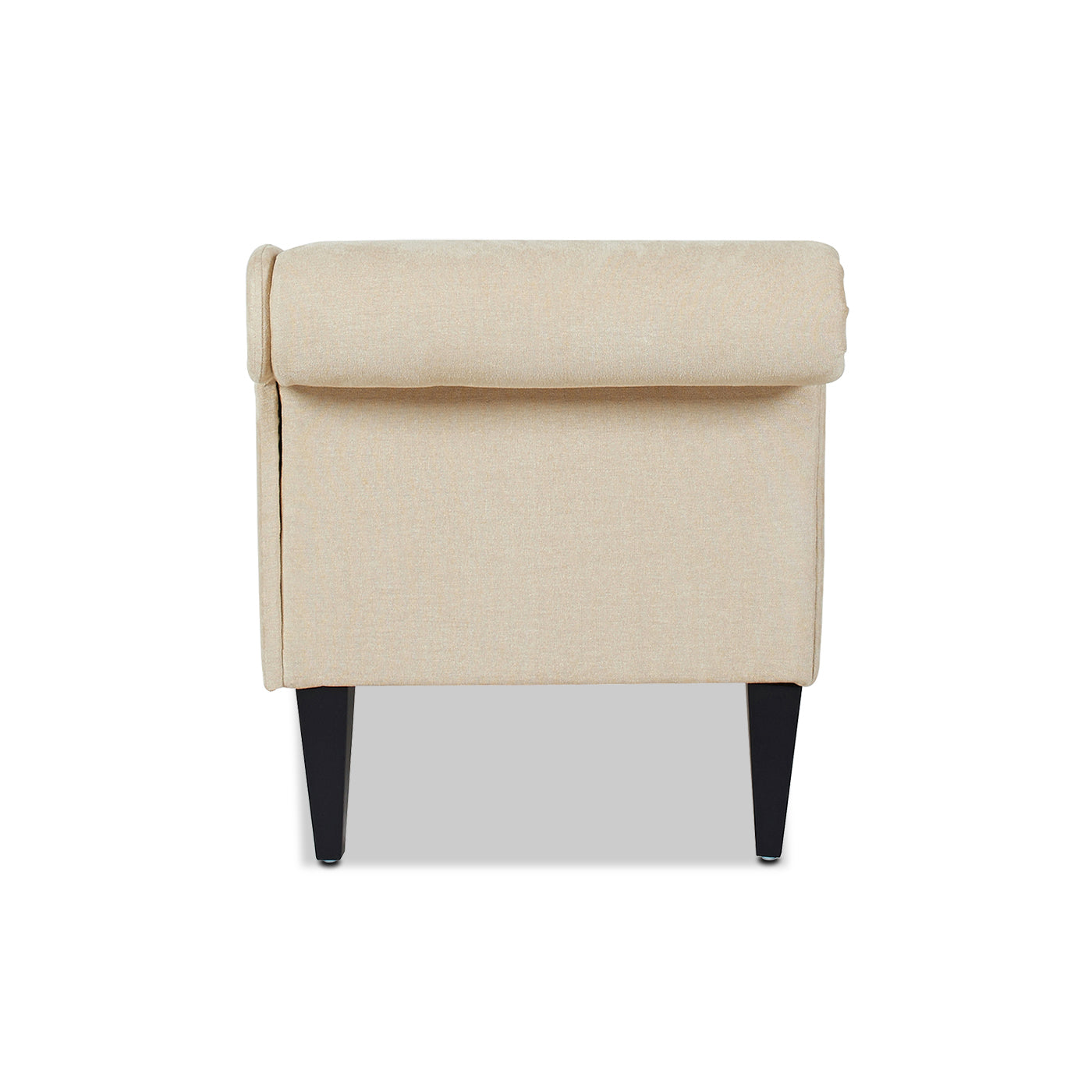 Harrison Tufted Roll Arm Chaise Lounge, Beige Chenille Beige Foam Chenille