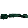 Luxurious And Sophisticated Sofa Set With Soft Cushions And Pillows, Home For Living Rooms And Clubs As Well As Home Theaters, Consisting Of Two Single Sofas And A 3 Seater Sofas In Green Corduroy Fab Green Corduroy 5 Seat