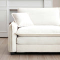 Ottoman Footstool In Corduroy Fabric, Can Be Used With 2 Seater Sofas, 3 Seater Sofas And 4 Seater Sofas, Beige Corduroy Fabric Beige Corduroy