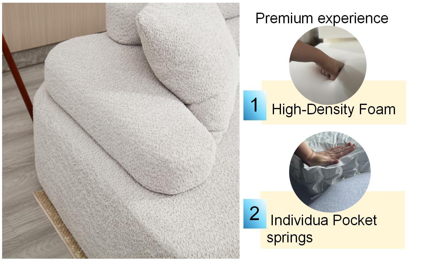 Unique Modeling Design,Upholstered Indoor Furniture,Foam Filled Sleeper Sofa Bed For Living Room,Bedroom,3 Colors Light Gray Primary Living Space Modern Foam Polyester 4 Seat