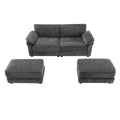 Free Combination Modular Convertible Sectional Sofa Bed Set, 4 Seat Upholstered Sleeper Corner Couch, Deep Seat Loveseat With Ottoman For Living Room, Office, Apartment,2 Colors Gray Chenille 4 Seat