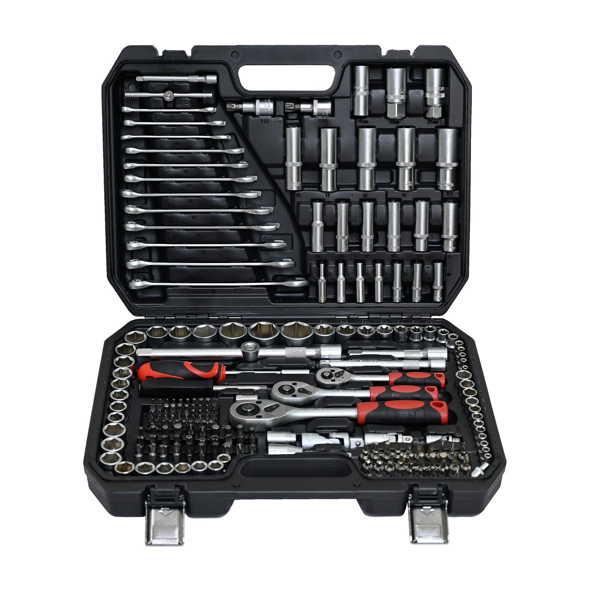 Tool Kit And Socket Wrench Set 216Pcs Basic Portable Manual Repair Tool Set For Home Use, Includes Case And Ratchet Wes And Wrenches, Suitable For Men And Women Black Carbon Steel