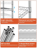Heavy Duty 3 Shelf Shelving With Wheels, Adjustable Storage Units, Steel Organizer Wire Rack, Chrome Chrome Steel