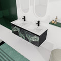 48'' Floating Wall Mounted Bathroom Vanity & Soft Close Cabinet Door, Kd Package Black 3 Adjustable Hinges Bathroom Wall Mounted Modern Plywood