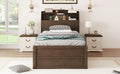 Twin Size Wooden Led Platform Bed With Trundle, With Storage Headboard, With Drawers, Brown Twin Brown Plywood