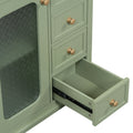 30 Inch Bathroom Vanity With A Soft Close Glass Door, Adjustable Shelves, And Three Drawers Green Bathroom Solid Wood Mdf Glass
