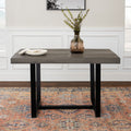 Rustic Metal And Solid Distressed Dining Table Grey Gray Pine