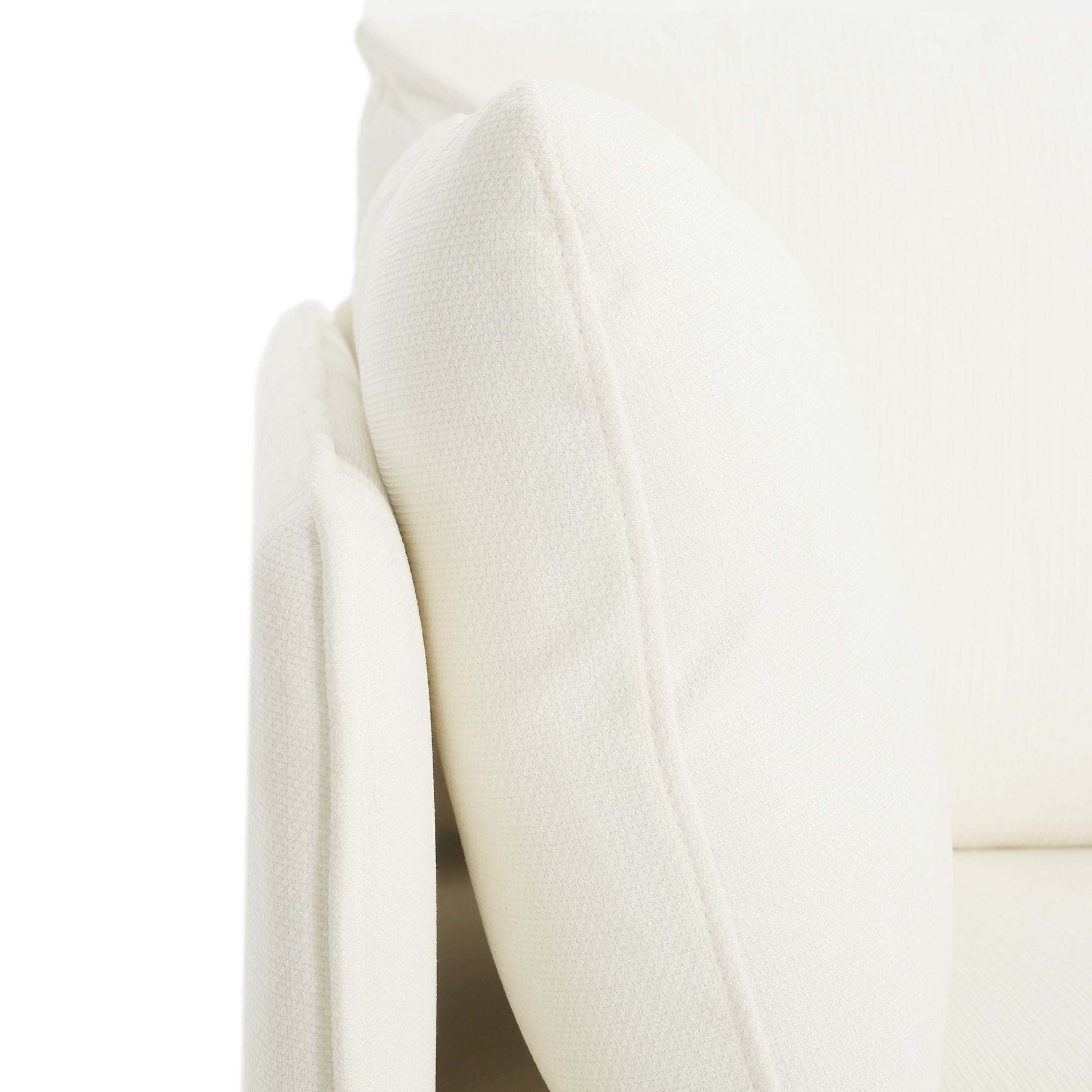 39" Modern Upholstered Accent Chair With Soft Cushions, Sleek Armrest Design And Sturdy Wooden Legs, Cozy Seating For Living Room, Bedroom, Or Office Lounge White Metal,Polyester,Solid Wood Mdf