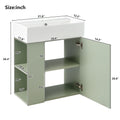 Video 21.6 Inch Modern Floating Bathroom Vanity With Ceramic Basin Perfect For Small Bathrooms, Left Side Storage Green Bathroom Ceramic Mdf