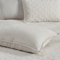 3 Piece Velvet Quilt Set Ivory King Cal King King Ivory Cotton