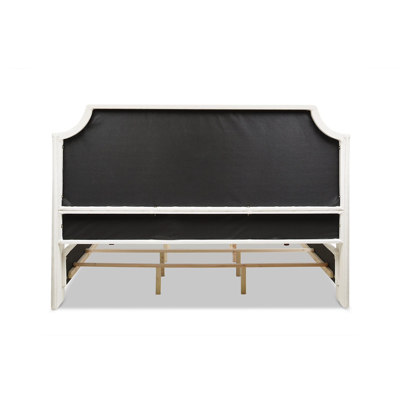 Addison King Channel Tufted Panel Bed Frame, Cloud White Performance Velvet Box Spring Required King White Wood Foam Velvet Velvet