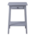 Grey End Table With Bottom Shelf Grey Primary Living Space Rectangular Wood