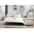Arrived Sleeper Sofa, 2 In 1 Pull Out Couch Bed,6 Seater Sofa Bed, L Shaped Sleeper Sectional Sofa Couch,Riveted Sofa,104'' Large Combined Sofa Bed In Living Room, Beige Beige Polyester Wood Primary Living Space Medium Soft Cushion Back Modern Polyester
