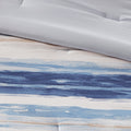 8 Piece Printed Seersucker Comforter And Quilt Set Collection Blue Full Queen Full Blue Polyester