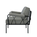 Grey And Black Patio Arm Chair With Loose Back Yes Grey Black Garden & Outdoor Modern Wood Fabric