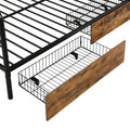 Full Size Metal Frame Platform Bed With Clothes Rack, Storage Shelves And 2 Drawers, Black Box Spring Not Required Full Black Metal Mdf Metal