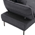 United Linen Sofaaccent Sofa Seat Sofa With Metal Feet Dark Gray Linen 3 Seat